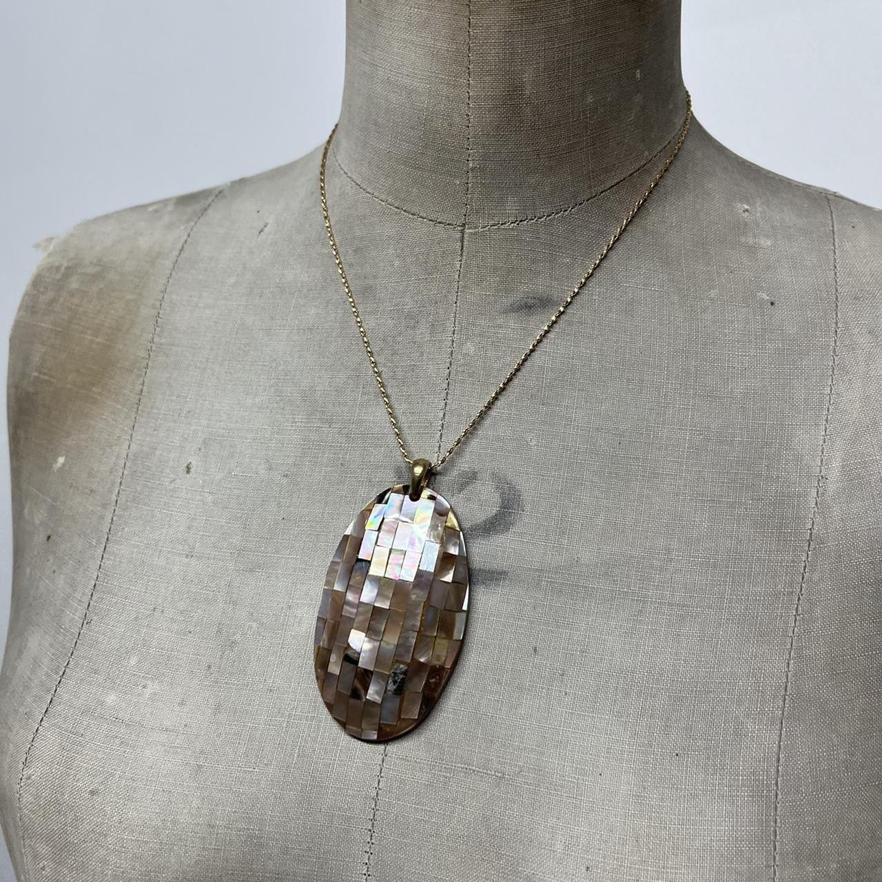 Boho hippie beaded shell necklace