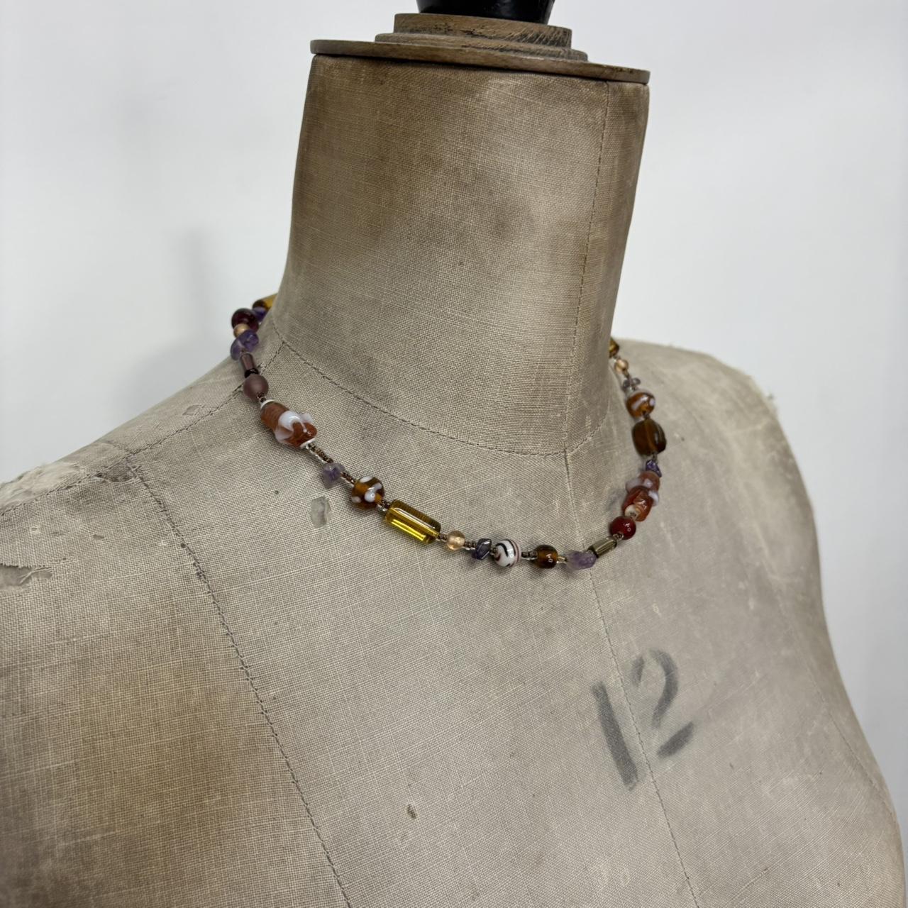 Brown beaded necklace
