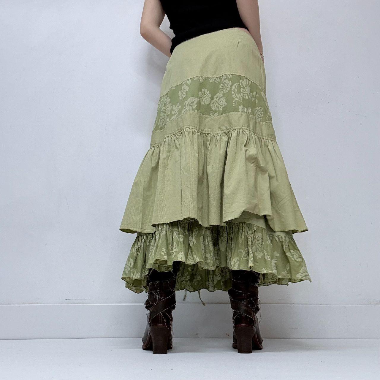 Green ruffle layered fairy skirt