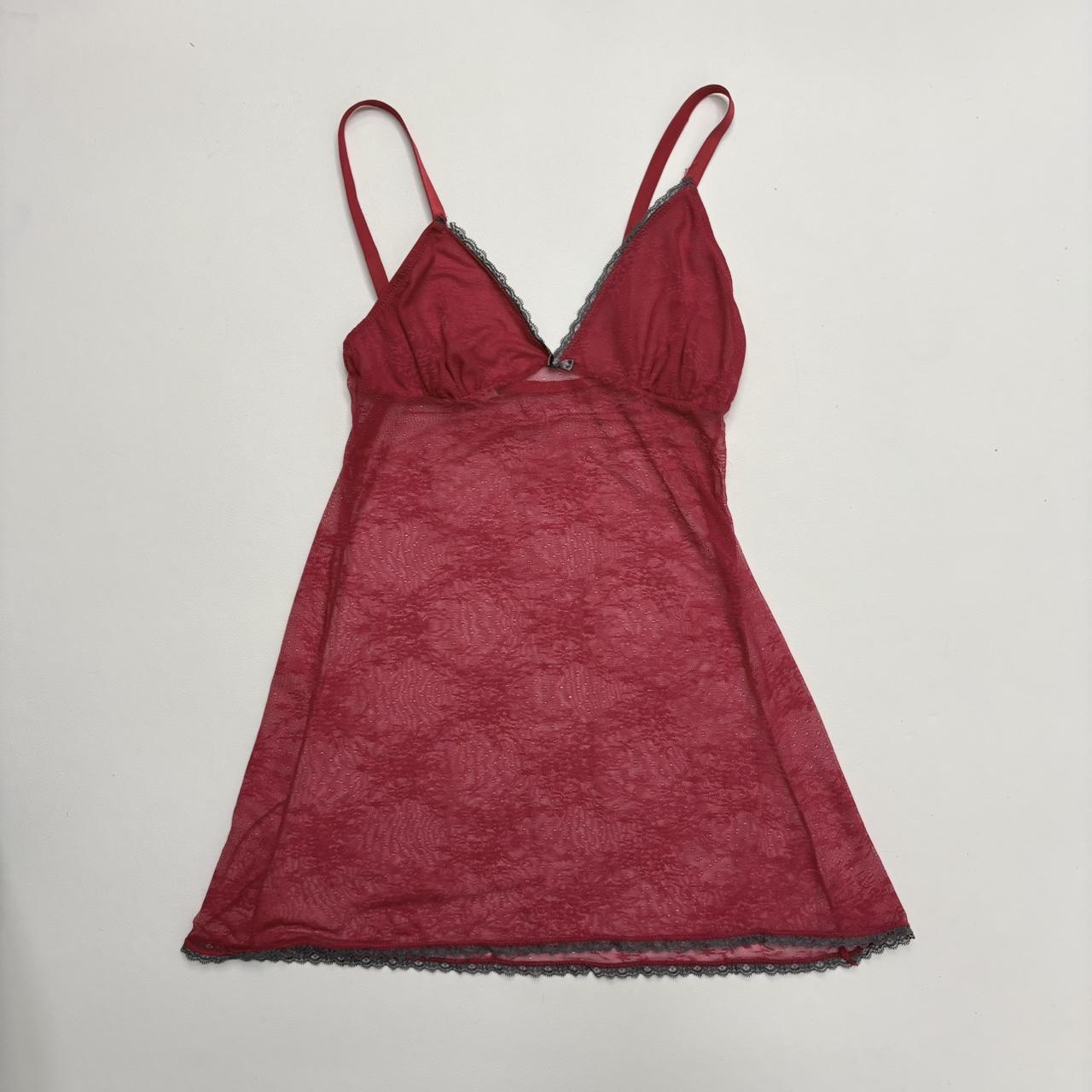Sheer red lace lingerie cami
