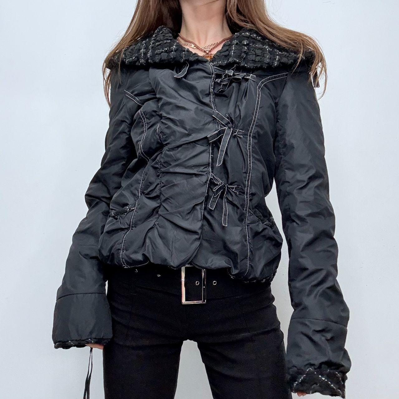Asymmetric flared gathered jacket