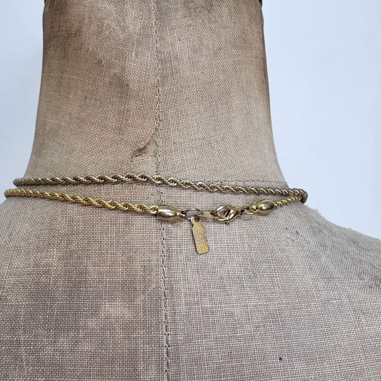 Long gold plated twist chain necklace