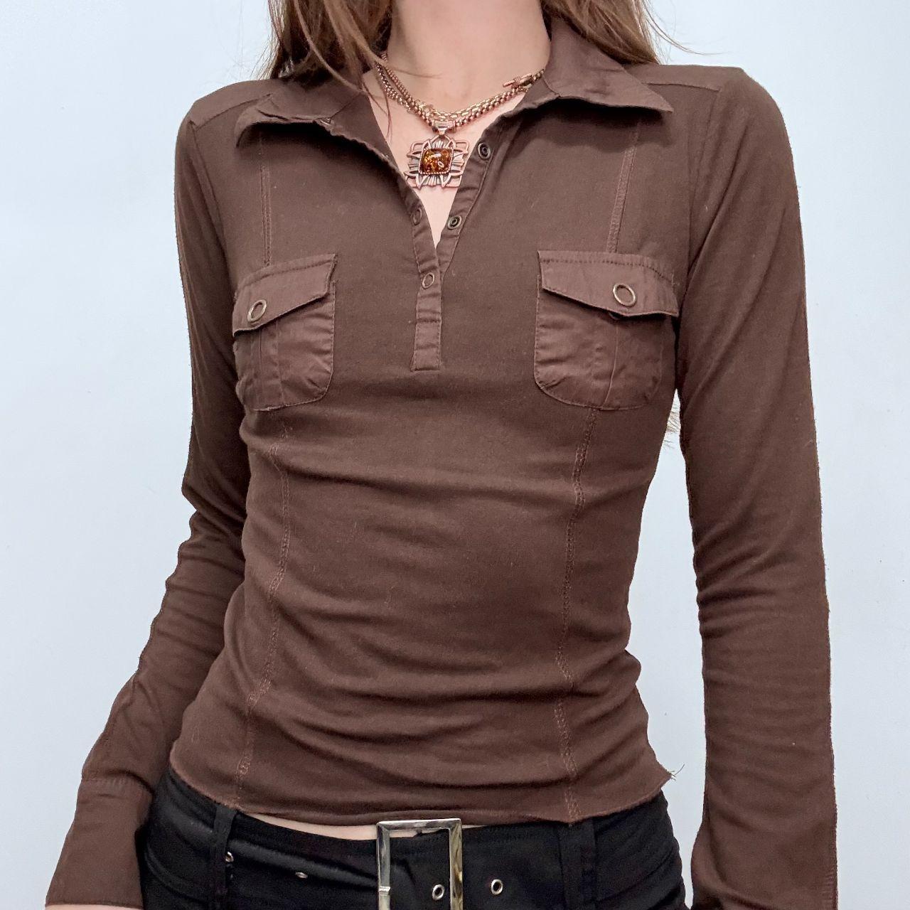 Brown preppy polo t-shirt