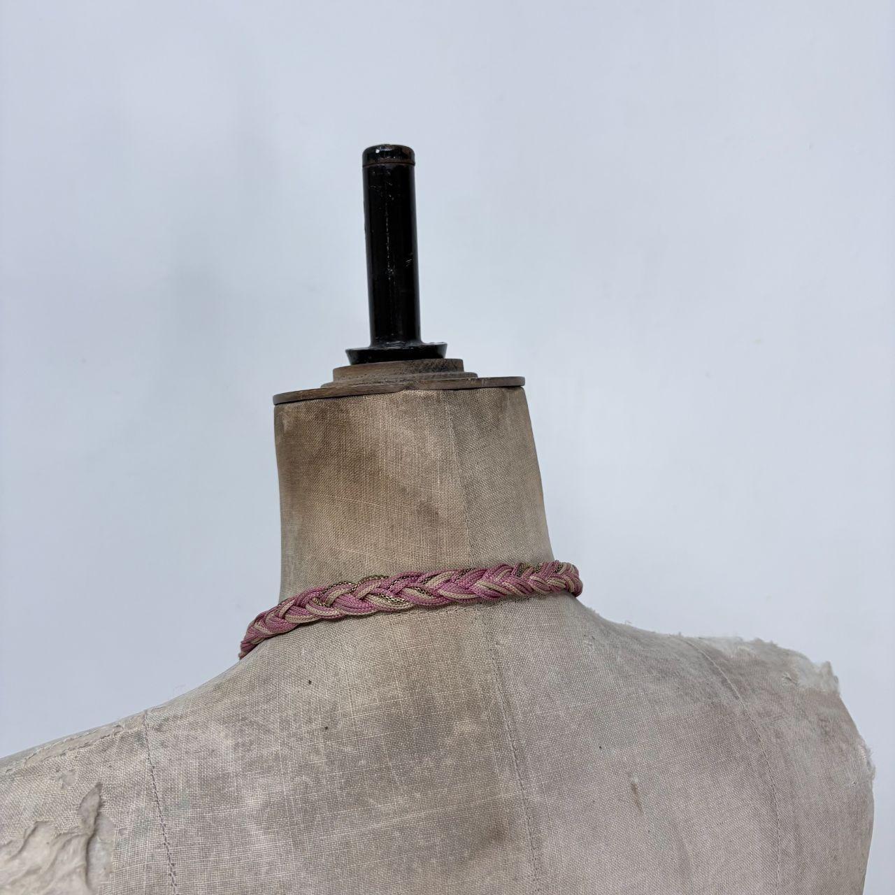 Pink woven chain necklace