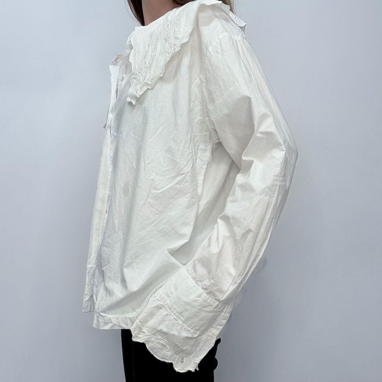 Antique white cotton lace blouse