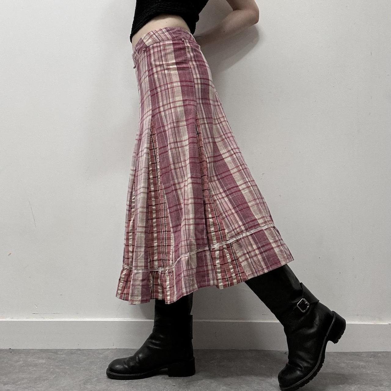 Tartan checked maxi skirt