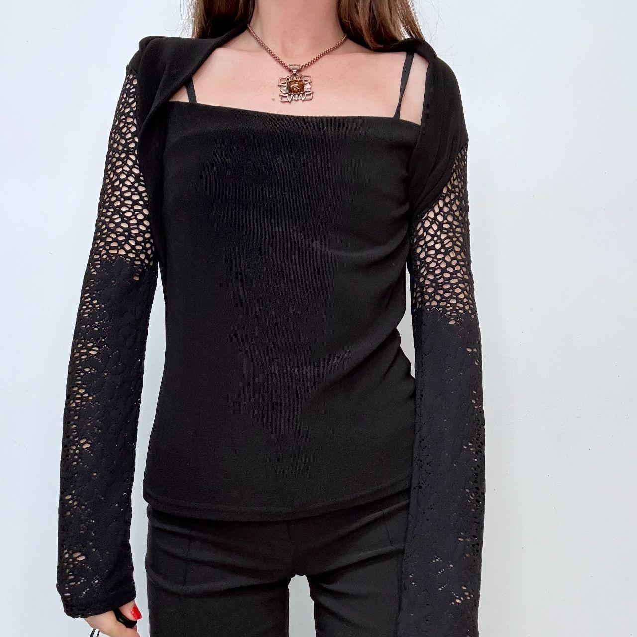 Black wide neck flared top sweater