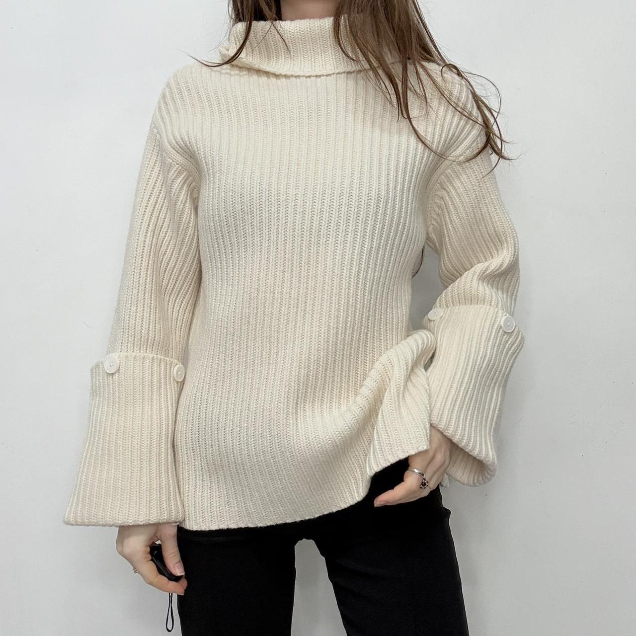 Cream chunky knit flared jumper