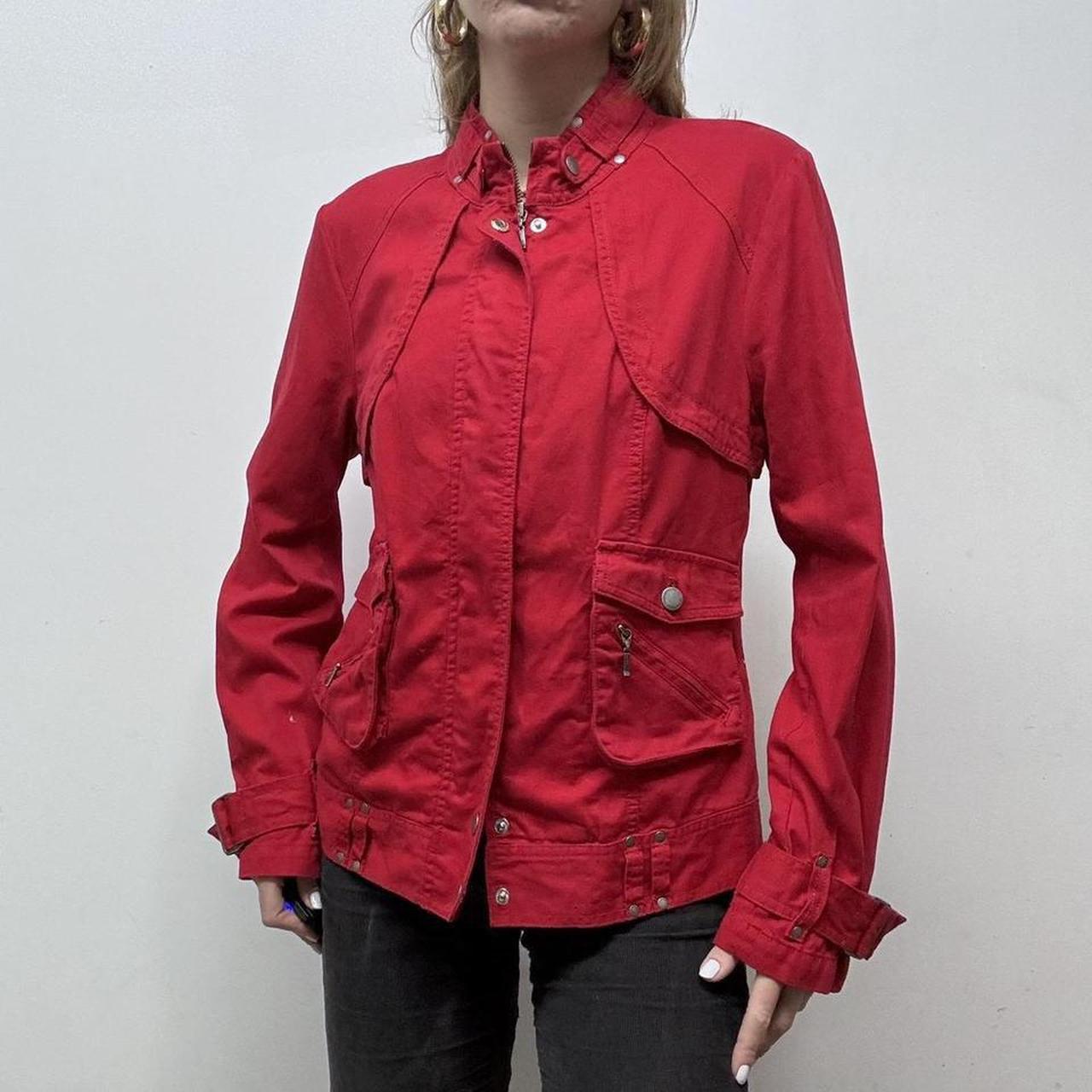 Y2K fitted red biker jacket