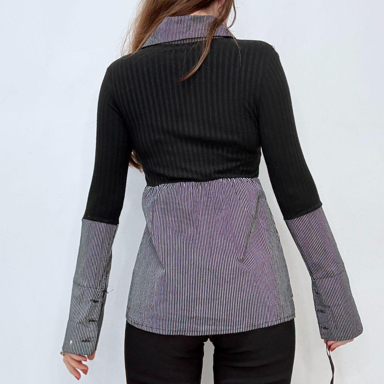 Flared pinstripe sweater Y2K shirt