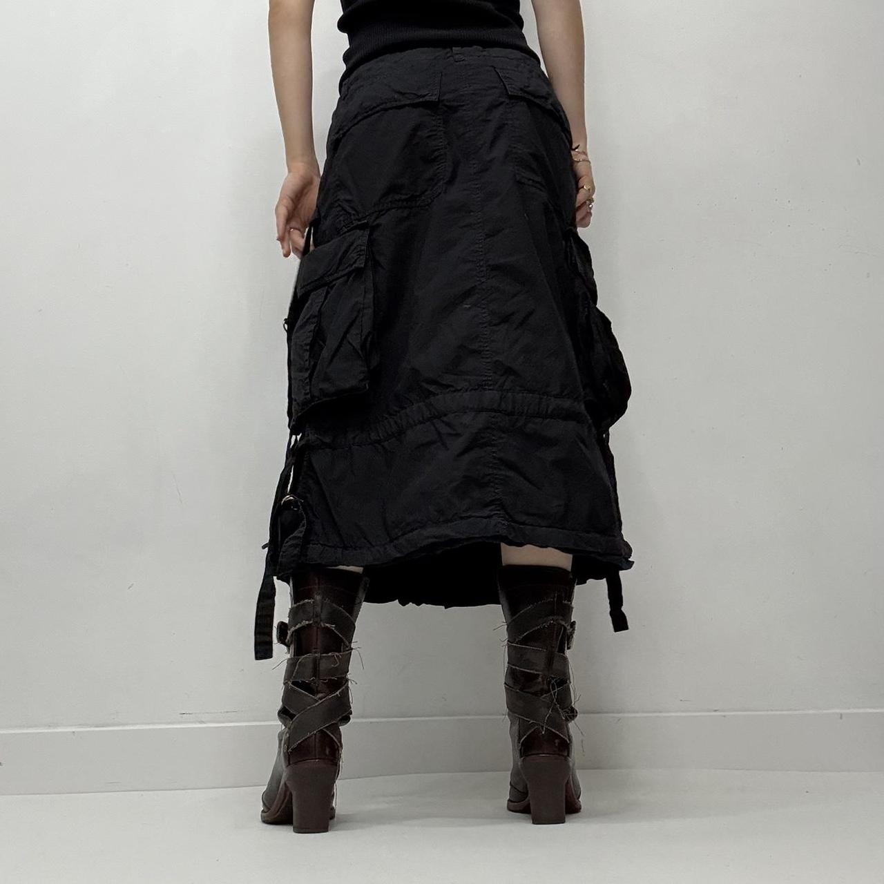 Black rave zip gothic utility skirt