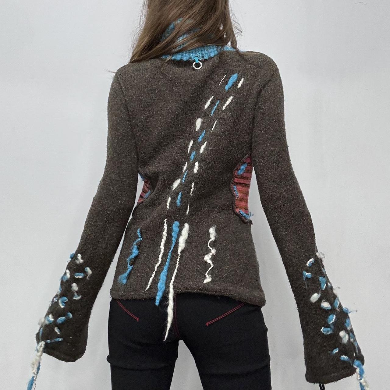 Flare knitted boho zipper jumper