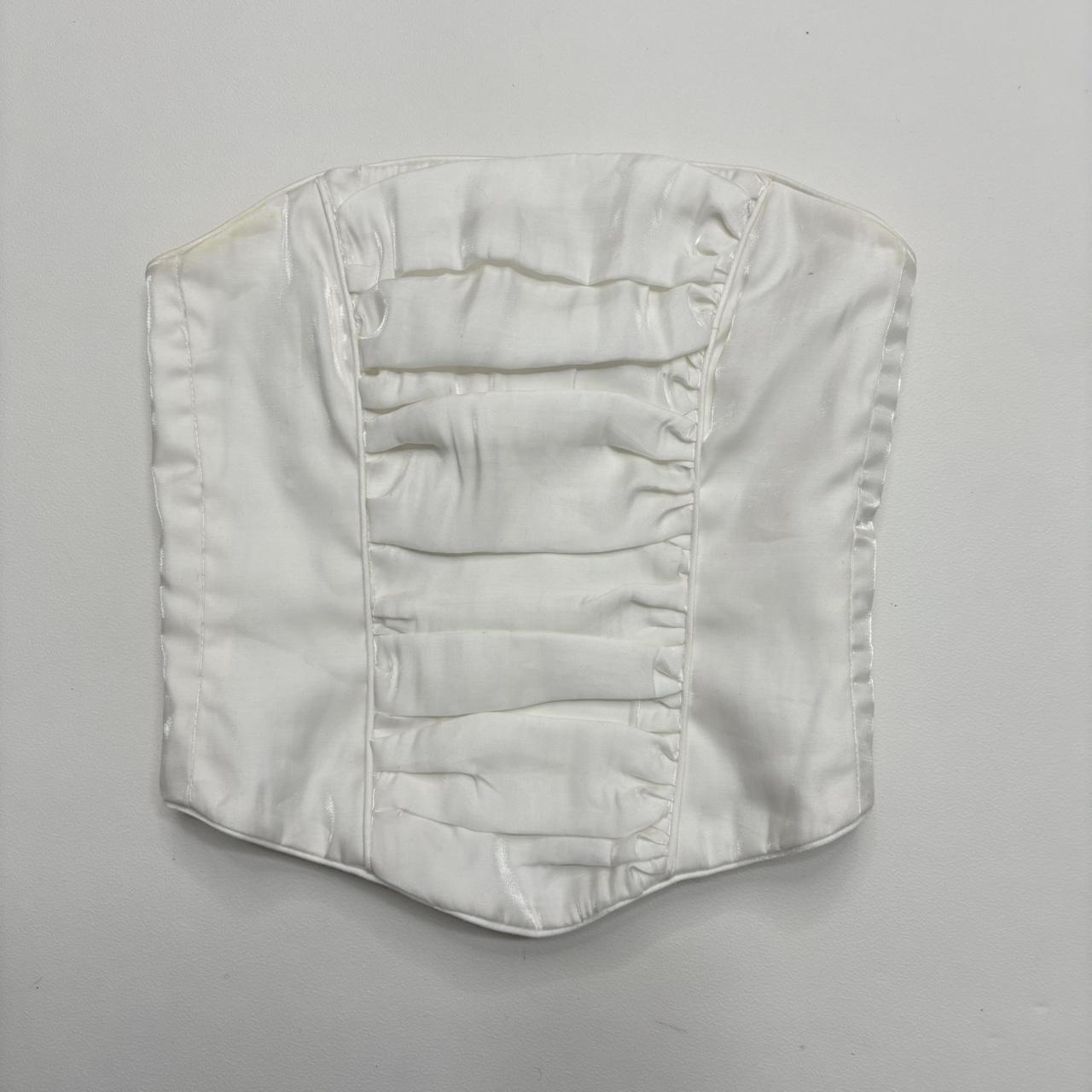 Gathered satin corset bustier