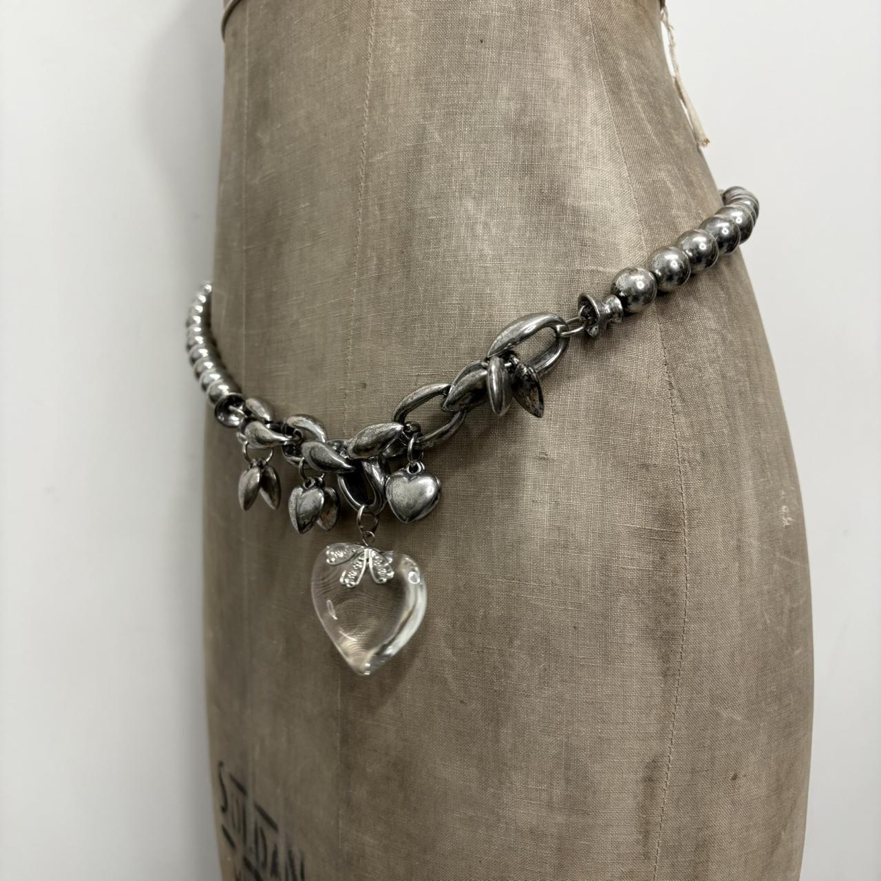 Silver metal heart necklace