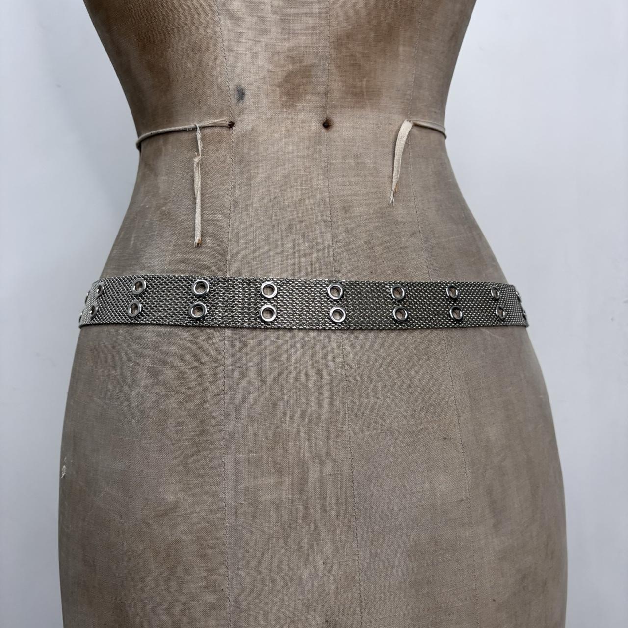 Silver chain metal belt
