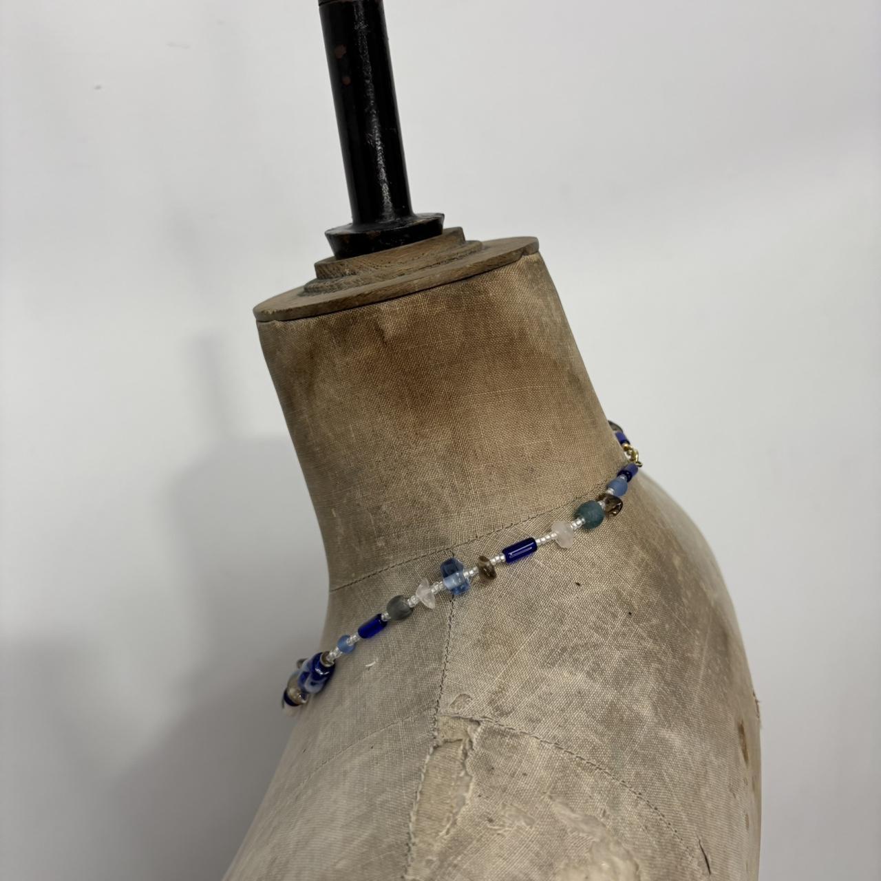 Blue beaded necklace