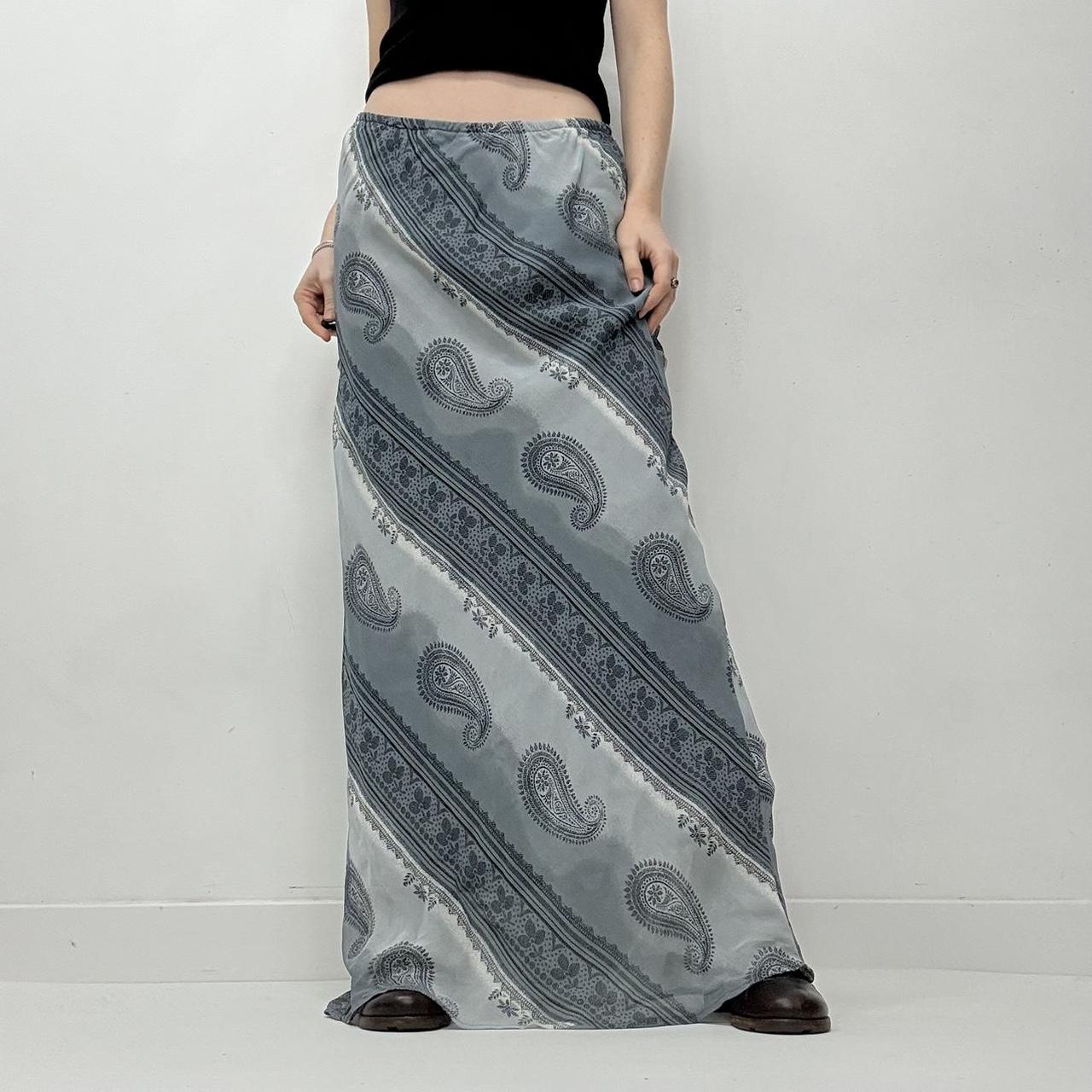 Blue paisley maxi skirt