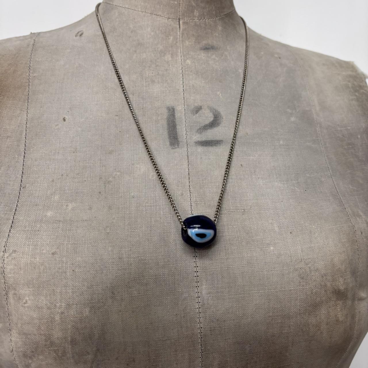 Long chain evil eye necklace