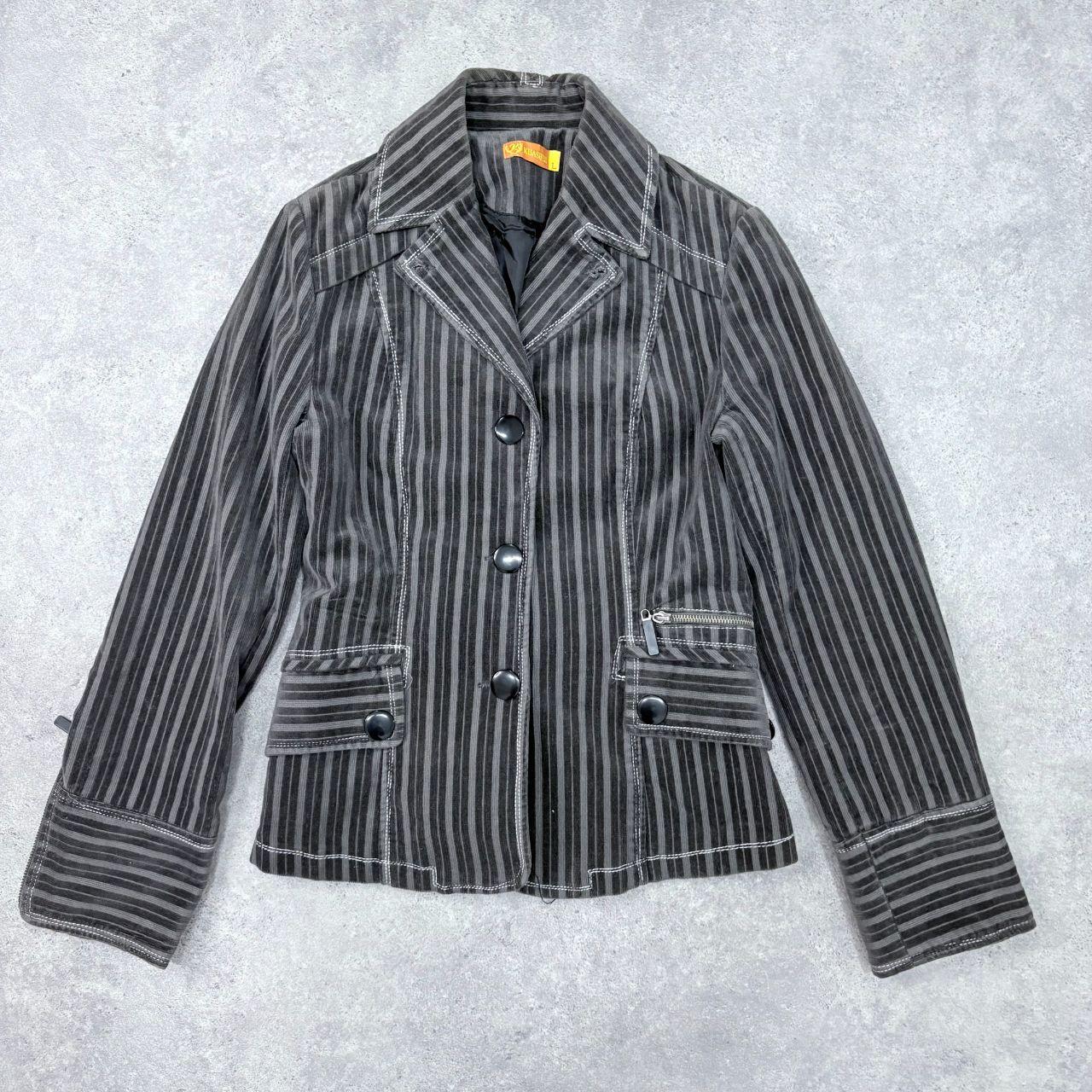 Pinstripe blazer grunge velvet jacket