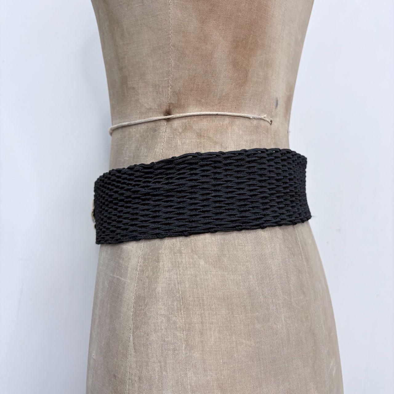 Woven chunky gold metal belt
