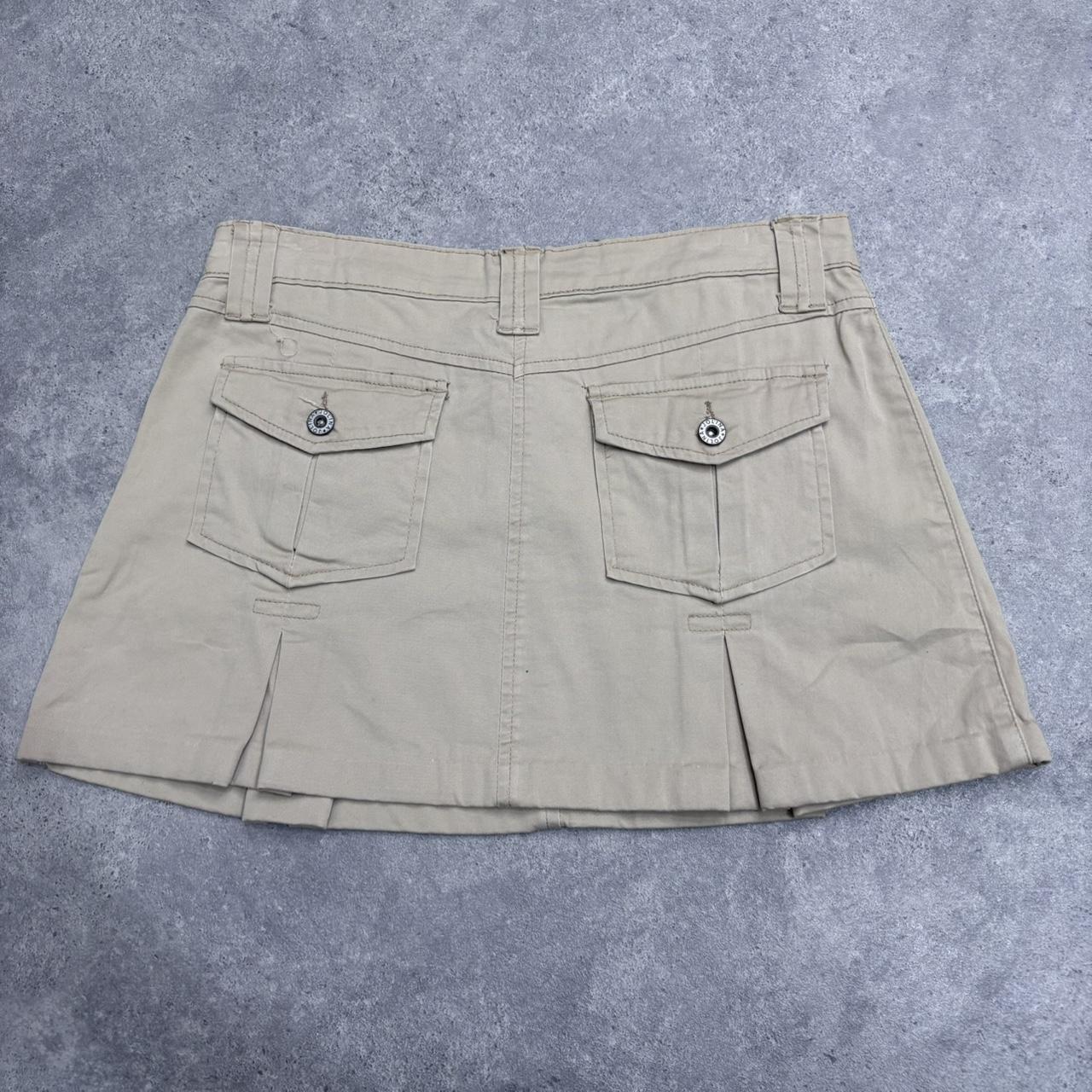 Tan utility mini cargo skirt