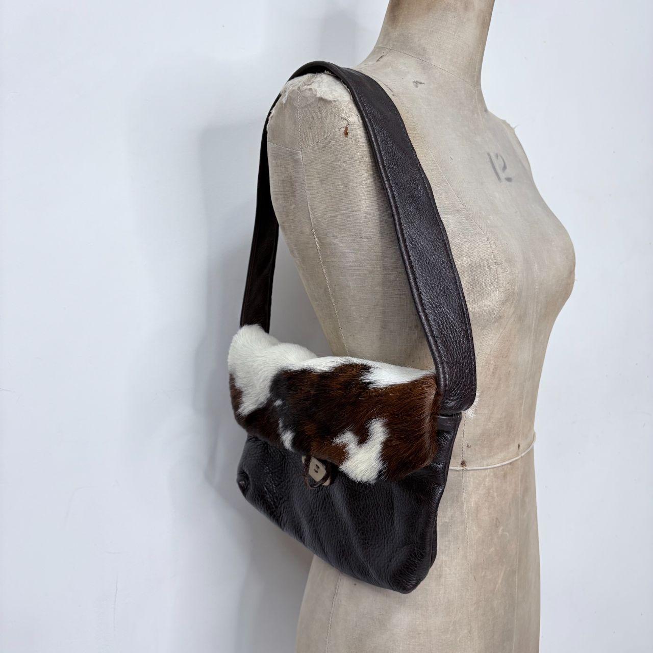 Slouchy cow hide shoulder bag