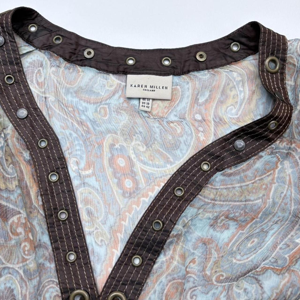 Sheer brown silk paisley shirt