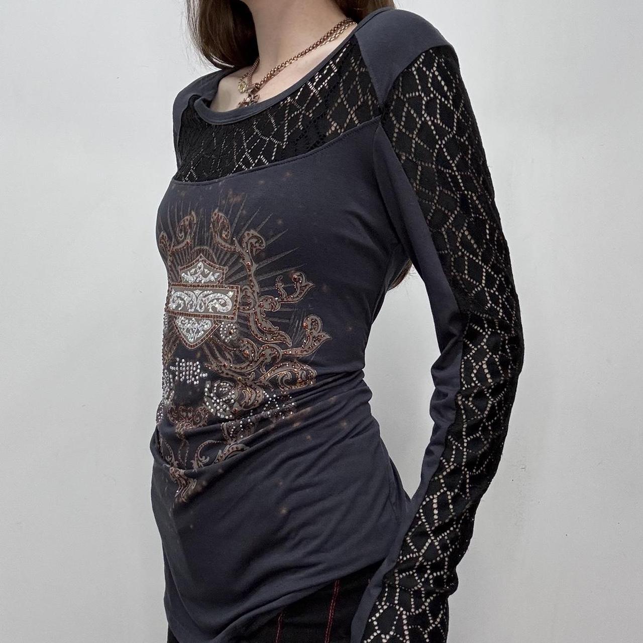 Slouchy graphic lace top