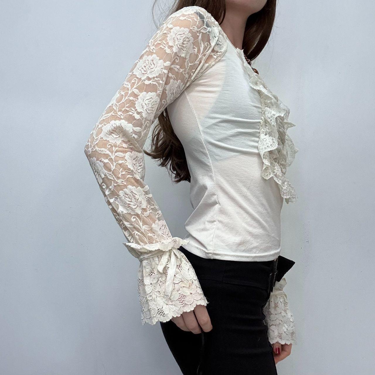 Cream lace coquette cottage shirt