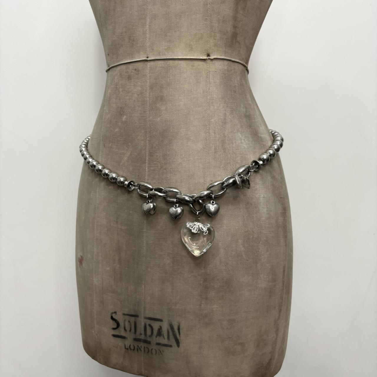 Silver metal heart necklace