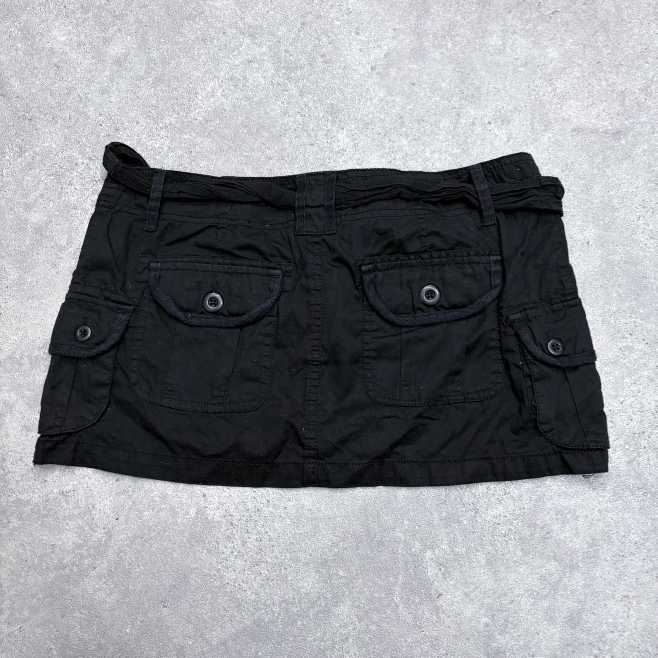 Black mini cargo skirt