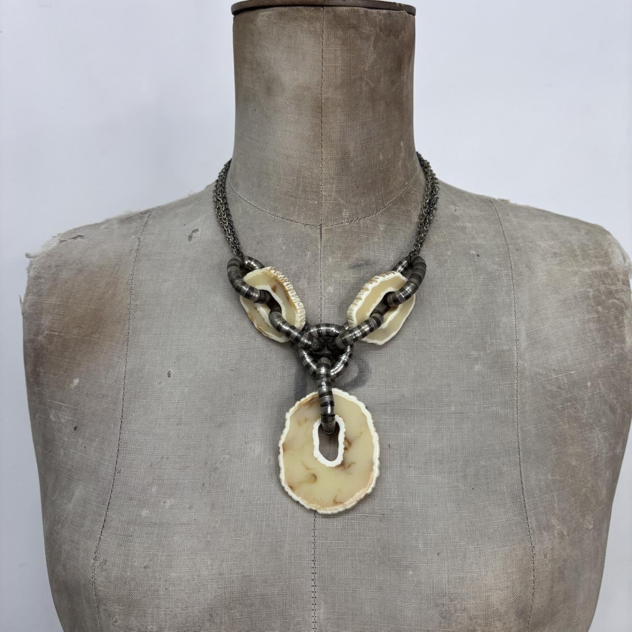 Chunky metal resin necklace