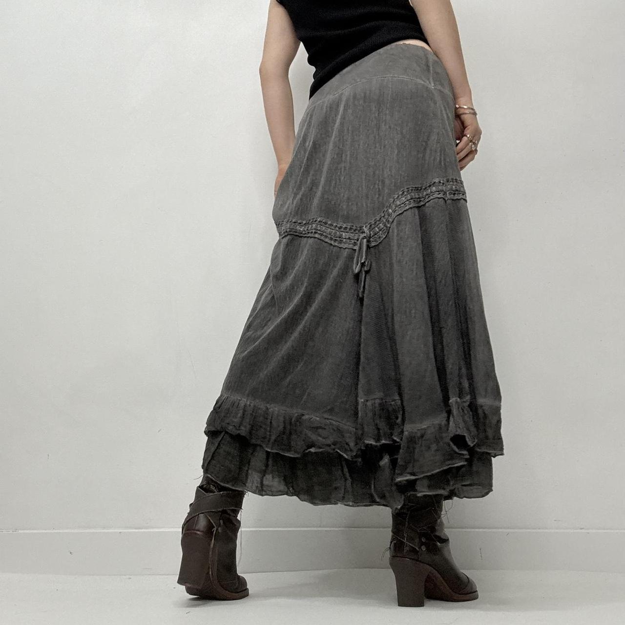 Distressed layered grunge skirt