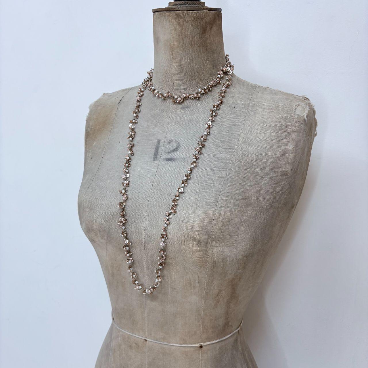 Long wrap layered necklace