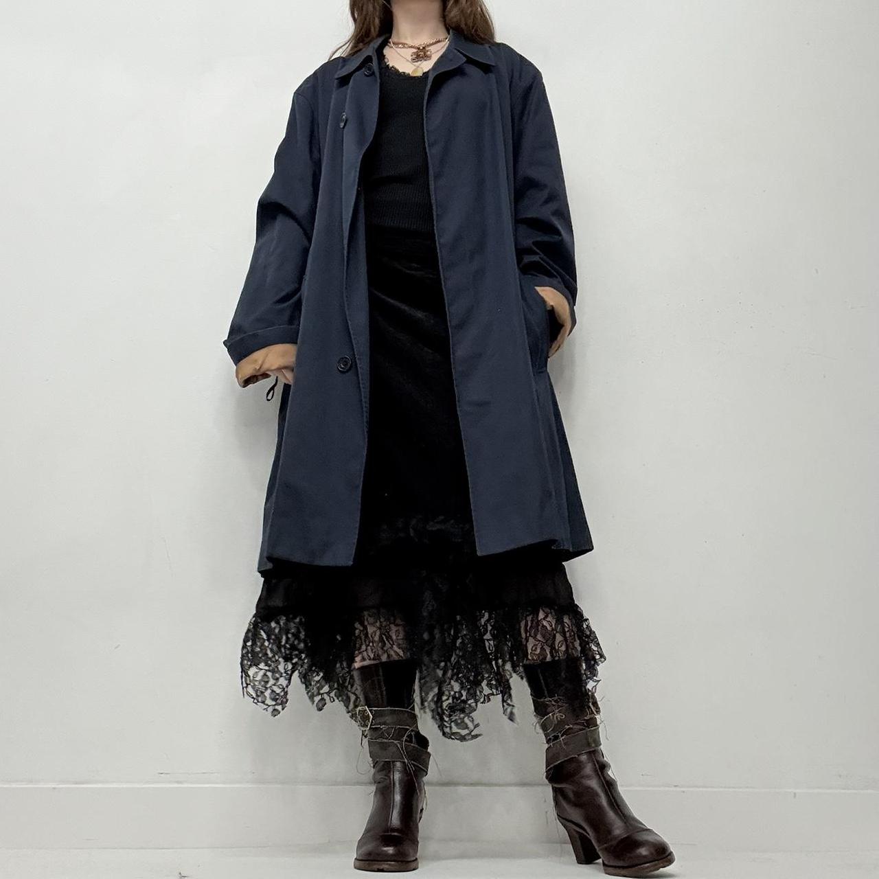 Oversized navy aquascutum trench coat