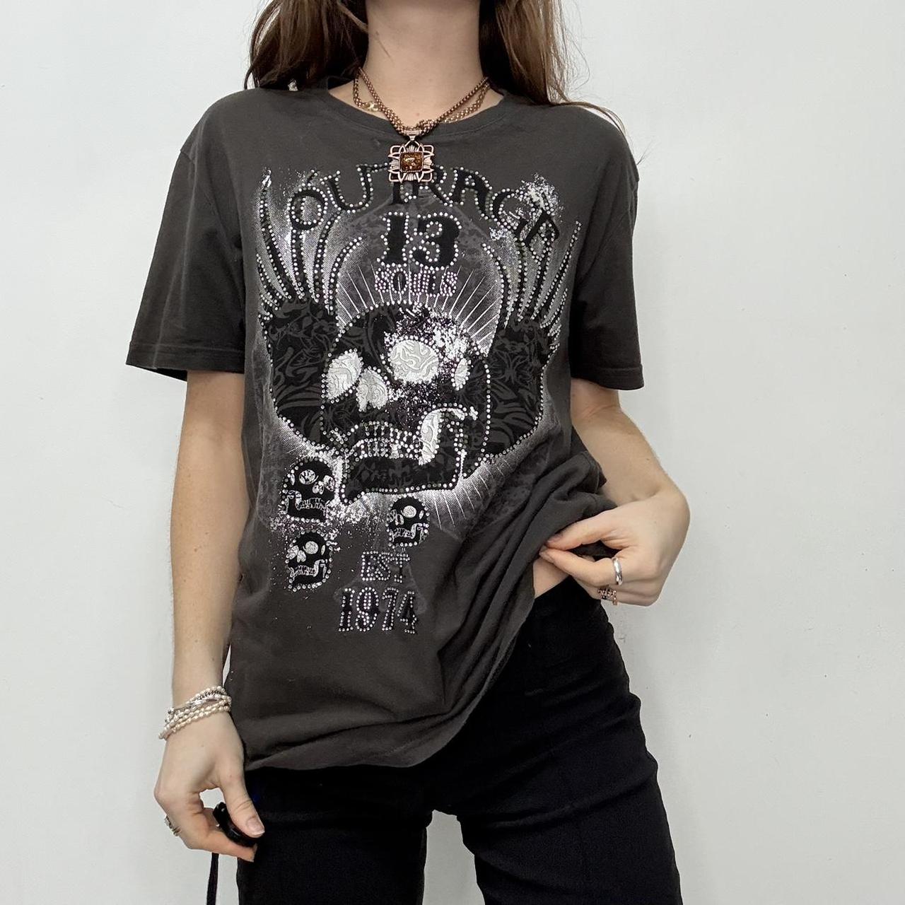 Studded graphic grunge t-shirt