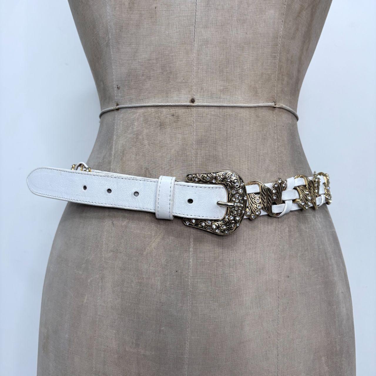 Gold chunky leather belt