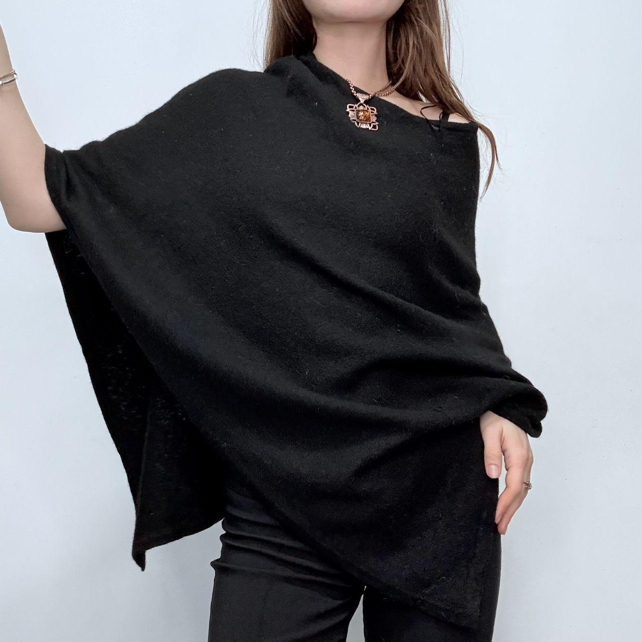Black wool slouchy cape jumper