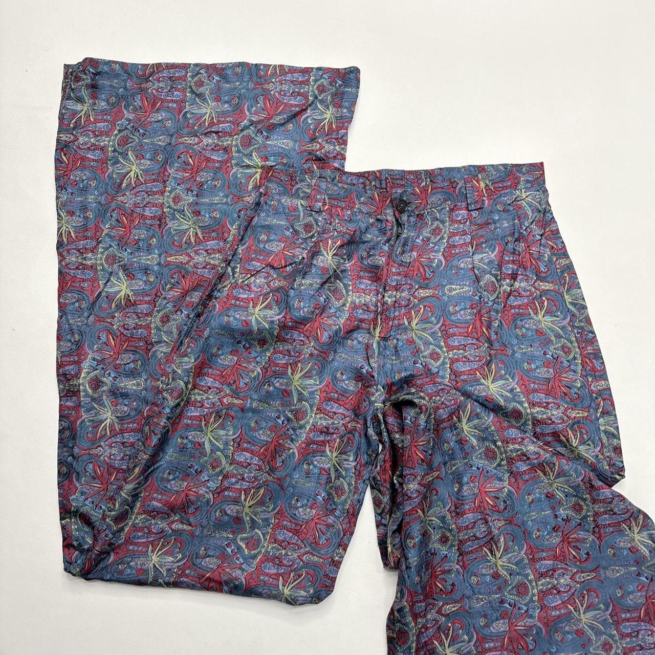 Paisley silk flare floaty trousers