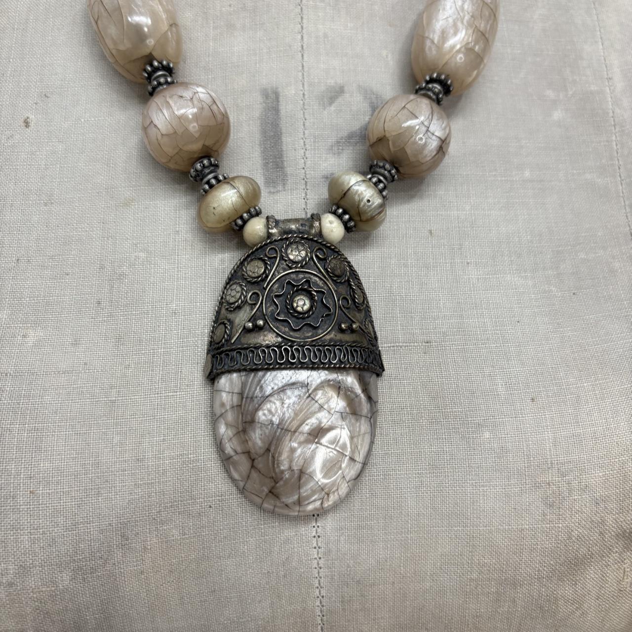 Chunky oversized boho gem necklace