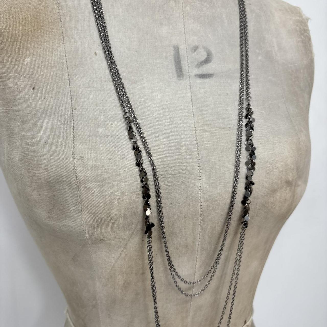 Silver beaded boho chain necklace
