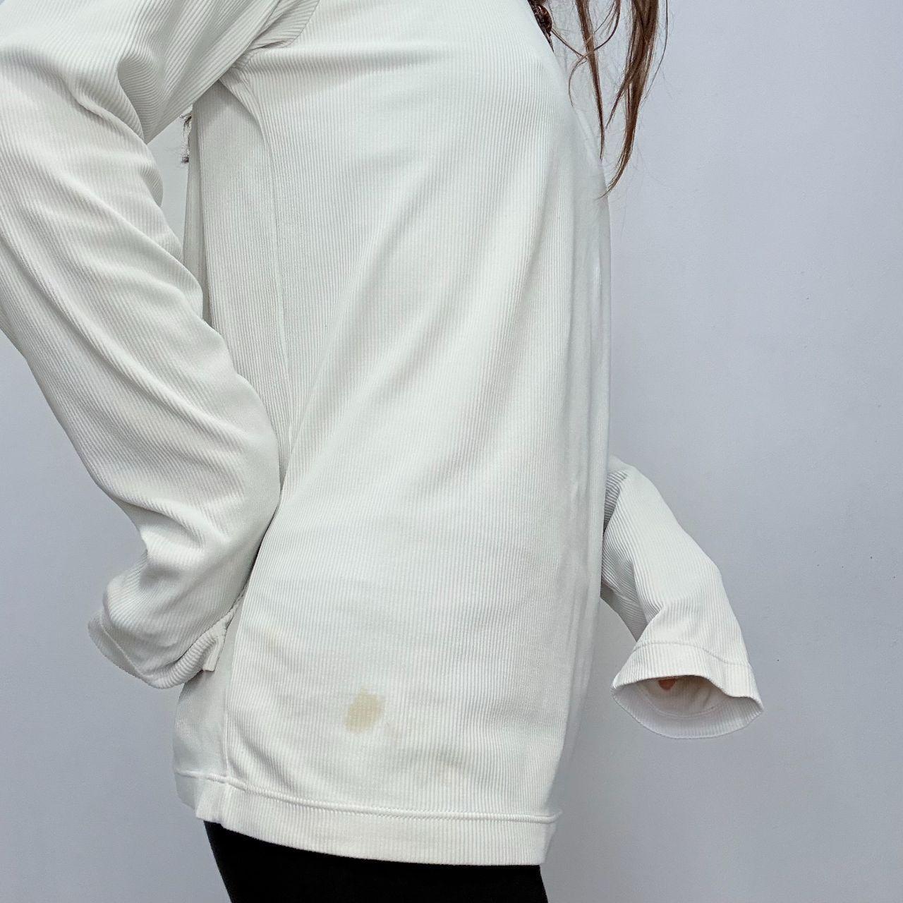 White ribbed versace long sleeve t-shirt