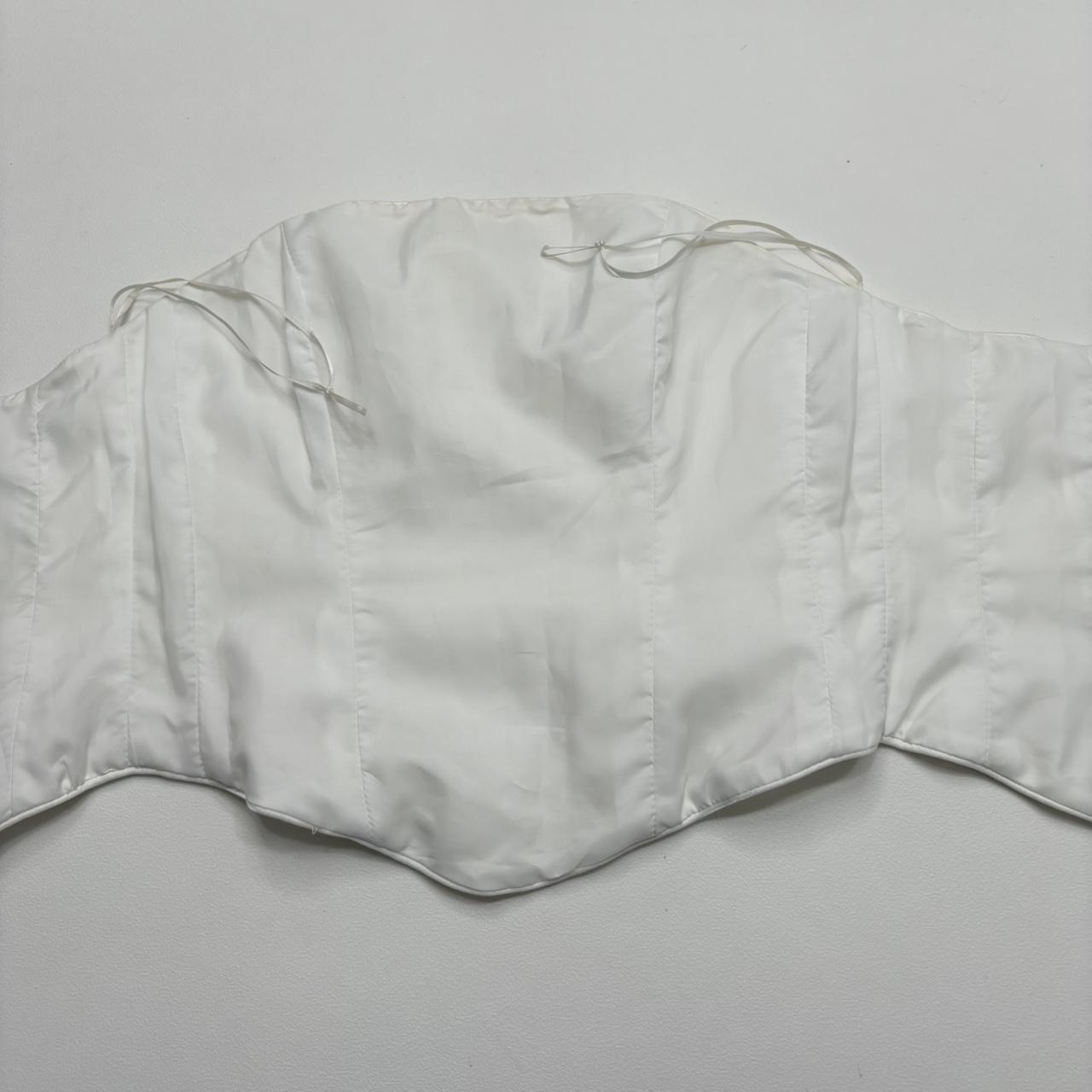 Gathered satin corset bustier