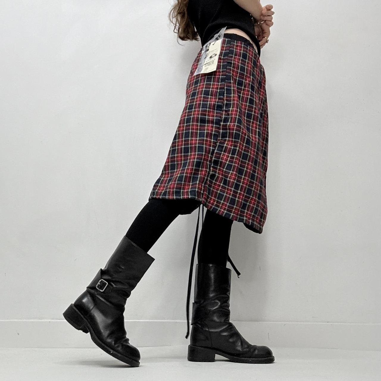 Tartan grunge gothic layered skirt