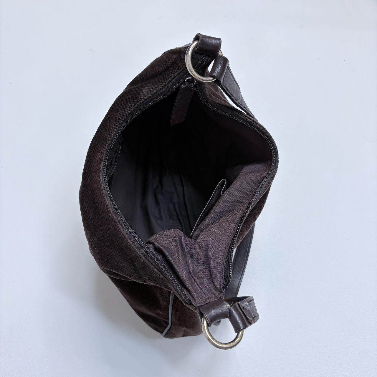 Brown velvet nina ricci handbag
