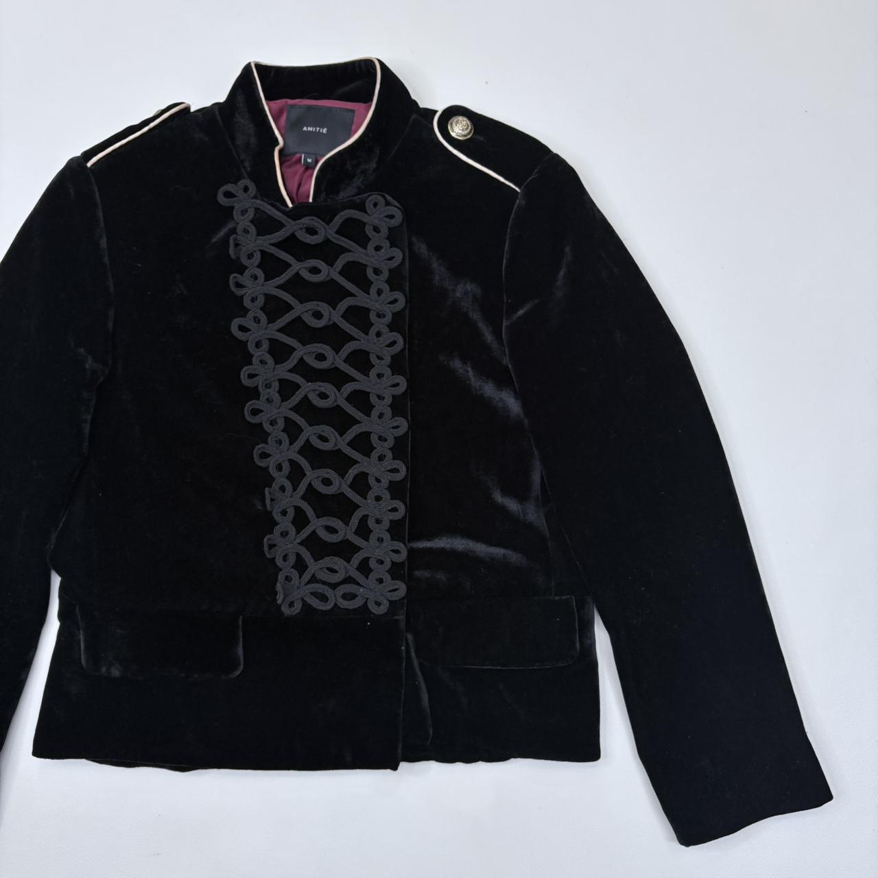 Asyemmtric black baroque military jacket