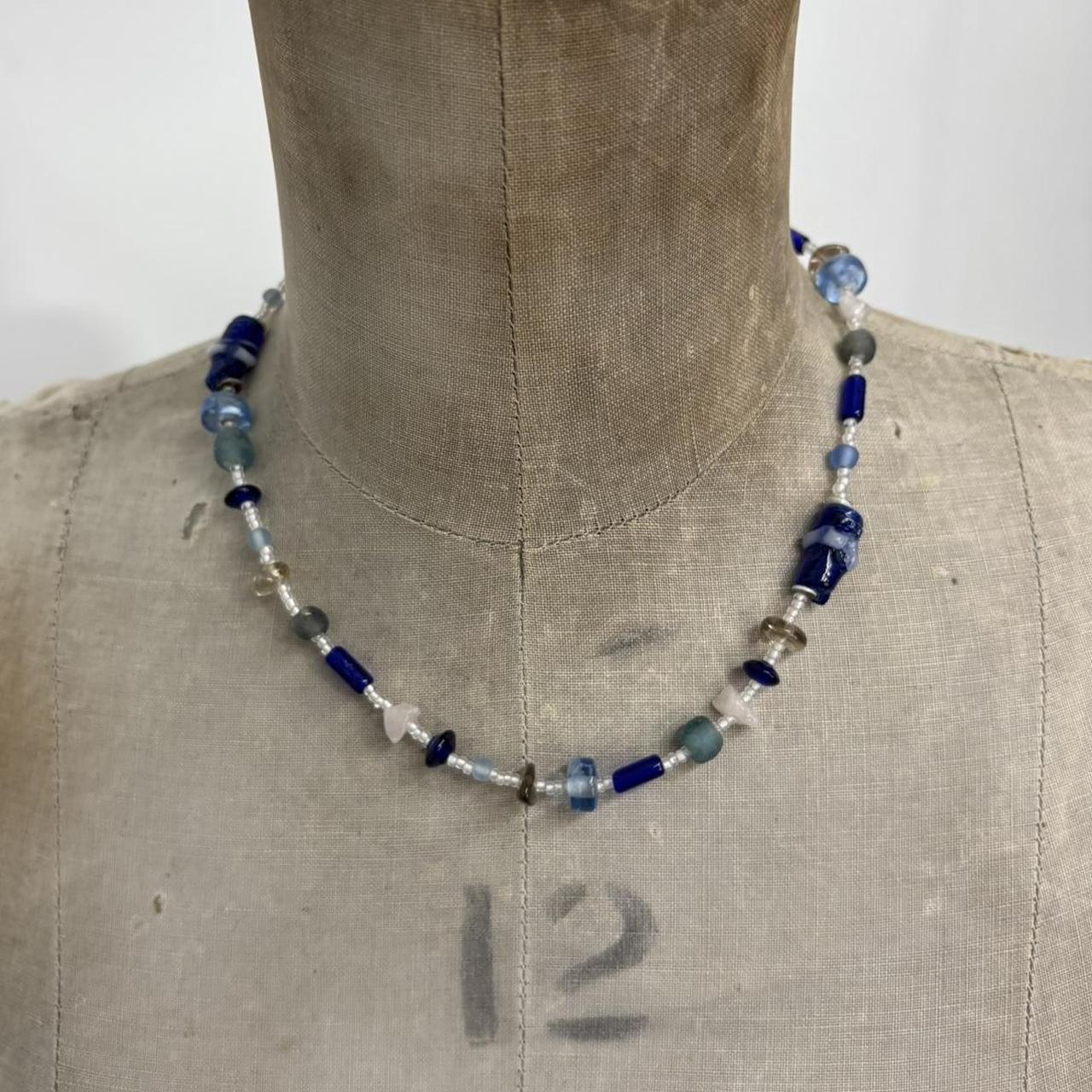 Blue beaded necklace
