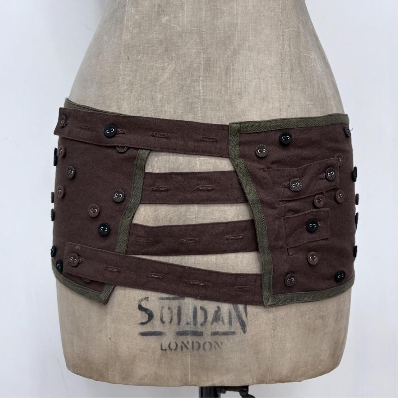 Asymmetric button thick cotton utility belt