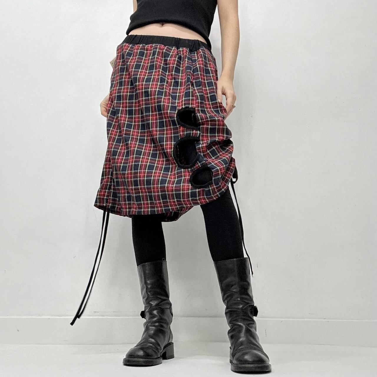 Tartan grunge gothic layered skirt