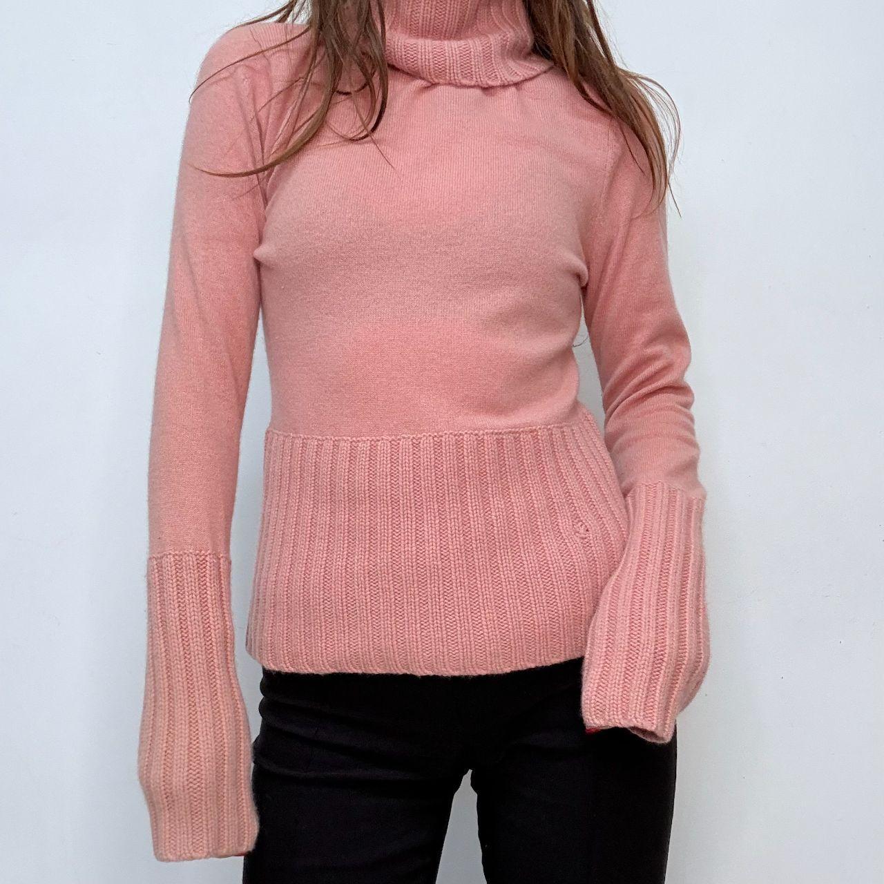 Pink cashmere high neck jumper